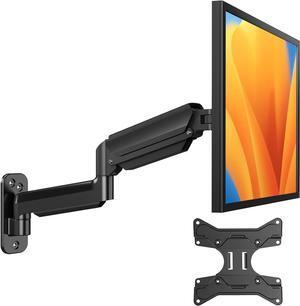 HUANUO Computer Monitor Wall Mount for 22 to 35 inch Flat Curved Screens, Single Wall Mount Monitor Arm Holds up to 26.4lbs, Height Adjustable Full Motion Gas Spring Vesa Wall Mount, Max 200x200mm
