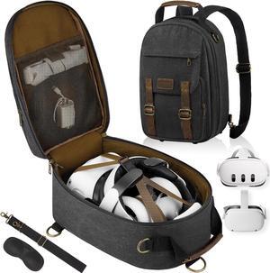 SMRITI Hard Carrying Case Compatible with VR Elite Strap Battery Version Virtual Reality Headsets and Touch Controllers Accessories, Large Portable Protection Backpack for Travel and Home Storage