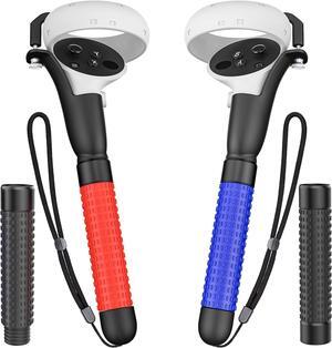 HUIUKE VR Game Handle Accessories for Quest 2 Controllers, Extension Grips for Playing Beat Saber Gorilla Tag Long Arms, VR Handle Attachments Compatible with Playing VR Games