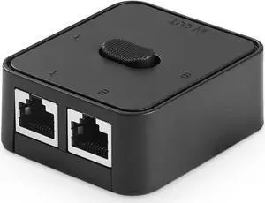 Binardat Gigabit Network Switcher, Passive Ethernet Selector, in/Out to A or B Network, Bidirectional Manual Switcher, No Power Required