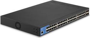 Linksys LGS352C 48 Port Gigabit Managed Network Switch with 4 x 10G Uplink SFP+ Slots - Advanced Security, QoS, Static Routing, VLAN, IGMP Features - Metal Housing, Desktop / Wall Mount