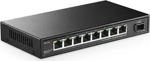 YuLinca 8 Port 2.5G Network Switch with 10G SFP, 8 x 2.5GBASE-T Ports, Compatible with 100/1000/2500Mbps Devices, Multi-Gigabit Fanless Unmanaged Plug&Play Ethernet Switch