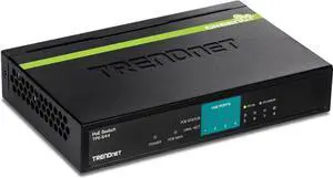 TRENDnet 8-Port 10/100Mbps PoE Switch, 4 x 10/100 Ports, 4 x 10/100 PoE Ports, 30W PoE Power Budget, 1.6 Gbps Switching Capacity, 802.3af, Lifetime Protection, Black, TPE-S44