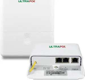 2-Port Gigabit PoE Extender - Outdoor IP65 Waterproof, 48V IEEE 802.3af/at, PoE Passthrough Switch, Splitter, Injector, Amplifier, Booster, Up to 100m ( 328 ft )