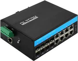 POE Switch 8 Port Managed Outdoor Switch L2 10/100/1000M 8 Port SFP with Din Rail Mounted Vlan QoS STP/RSTP