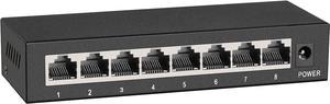 TEROW Ethernet Switch,8 Port Gigabit Unmanaged Network Switch, Metal Case Switch | Plug & Play | Fanless Housing, Black