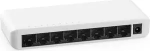 MokerLink 8 Port Gigabit Unmanaged Ethernet Switch, 8 x 100/1000Mbps Ports, Home Office Network Hub Splitter, Plastics Desktop & Wall Mount Network Switch