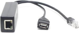 DSLRKIT Active PoE Splitter 48V to 5V 2.4A USB Type A Female 802.3af Power Over Ethernet