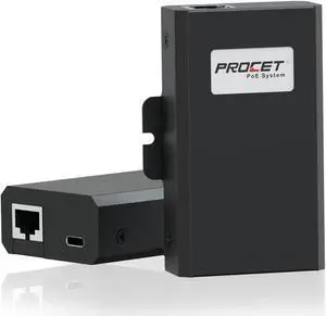 Procet Gigabit USB c to ethernet poe Splitter,PoE Hat IEEE802.3at PoE+ Input to USBC Device 5V,9V,12V,15V,20V up to 27W,PT-PTC-at poe Splitter Suitable for Computers, MacBook, Google WiFiRaspberry Pi