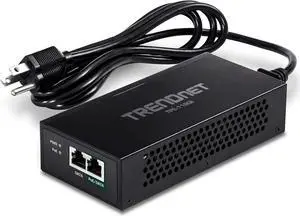 TRENDnet Gigabit PoE++ Injector, Convert A Non-PoE Port to A PoE++ Gigabit Port, PoE (15.4W), PoE+ (30W), Or PoE++ (95W), Up to 100m (328 ft), Integrated Power Supply, Black, TPE-119GI