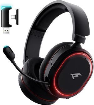Valorise 4 in 1 Wireless Gaming Headset, 7.1 Surround Sound,100H Playtime, 2.4Ghz Dongle & Bluetooth 5.3, Gaming Headphones with Retractable ENC Mic, RGB Light, Ergonomic Design for PS5 PS4 PC