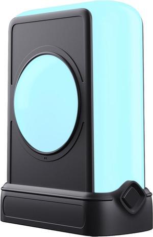 YOWU Crystal Headphone Stand - 3 in 1 Multiport Dock Headest Stand with 10 Magical Light Modes - RGB Headphone Holder for Desk.Compatible with AirPods Max,etc (Black)
