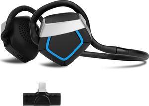 HUHD Wireless Gaming Headphones for PS5, PS4, PC, Nintendo Switch, Computer with mic - Playstion 5, Switch Wireless Gaming Headset with Detachable & Adjustable Microphone - On-Ear, Foldable, Blue