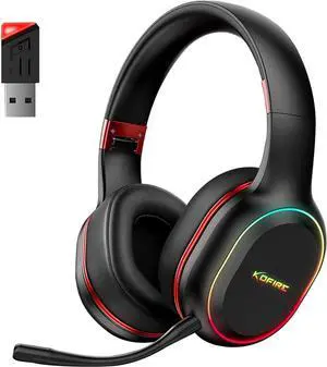 KOFIRE 2.4GHz/Wireless Gaming Headset, Bluetooth Gaming Headset for Nintendo Switch, PC, PS5, PS4, Vibration Feedback Over Ear Headphones with Noise Cancelling Mic, LED Light - Black KOFIRE 2.4GHz/Wireless Gaming Headset, Bluetooth Gaming Headset for Nintendo Switch, PC, PS5, PS4, Vibration Feedback Over Ear Headphones with Noise Cancelling Mic, LED Light - Black