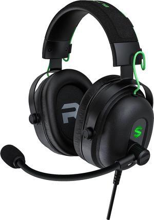 Black Shark Gaming Headset with Noise Canceling Cardioid Mic, Gaming Headsets for PC, PS4, PS5, Xbox, Switch, 50mm Dynamic Drivers, Over-Ear Gaming Headphones with Microphone & LED Light