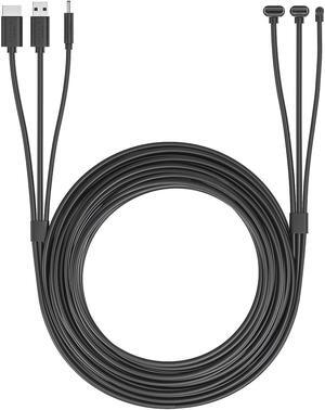 Skywin 3-in-1 Flat HTC Vive Compatible Cable - Replacement for HTC Vive 3 in 1 HDMI+USB+DC 5 Meter Flat Cable for Linkbox and Headset Connection (16 Foot)