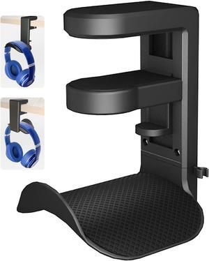 ETOWIFA Headphone Holder Hanger Upgraded with Rotating & Adjustable Clamp for Controller & Headphones, Headset Stand Under Desk Hook Mount Built in Cable Clip