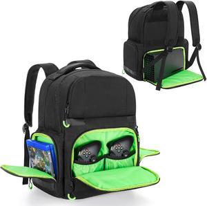 PGmoon Carry Backpack Compatible with Xbox Series X/S Console, Travel Carrying Case with Separate Storage Room for Console, Headset, Controllers, Multiple Pockets for Gaming Accessories(Patent Design)