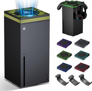 RGB Cooling Fan for Xbox Series X with Dust Filter & 3 Controller and Headset Holders, ZAONOOL Fan Cooling System with 13 LED Light Modes, High Speed Top Dust Proof Cooler Fan for Xbox X Accessories