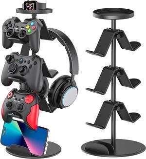 OURCO Game Controller Stand Headphone Holder, Multi Adjustable Game Controller Headset Hanger for All Universal Gaming PC Accessories, Xbox PS4 PS5 Nintendo Switch (4 Layers)