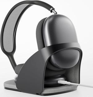 SUPERONE Sleep Mode Smart Headphone Stand Designed for AirPods Max, Headset Holder with Hibernating Base AirPods Max Stand Aluminum Alloy, Grey