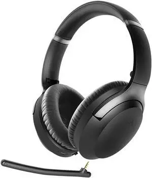 Qualcomm aptX-HD Bluetooth Headphones with Noise Filtering Mic for Clear Calls, Sidetone Functionality, Active Noise Cancelling Wireless Headset for Computer & Laptop