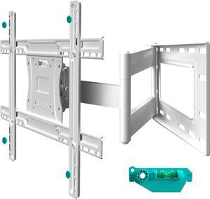 ONKRON Full Motion TV Wall Mount for 40 - 75 TVs up to 150 lbs - Flat Screen TV Wall Mount Bracket VESA 600x400 - Tilt TV Mount Extension/TV Swivel Mount/Extendable TV Wall Mount White