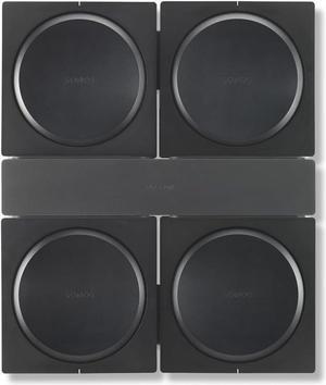 FLEXSON Wall Mount For 4 SONOS AMPS (Black)