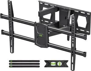 USX MOUNT Full Motion Wall Mount for 42"-82" TVs, Swivel and Tilt Bracket with Articulating 6 Arms, Max VESA 600x400mm, 120 lbs, 16" Wood Studs with Drilling Template