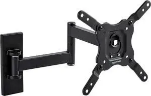 Basics Full Motion TV Wall Mount fits 12" to 40" TVs and VESA 200x200, Black