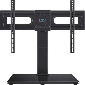 PERLESMITH Universal Swivel TV Stand Mount for 37-65,70,75 Inch LCD OLED Flat/Curved Screen TVs-Height Adjustable Table Top TV Stand/Base with Wire Management,VESA 600x400mm up to 99lbs,PSTVS18
