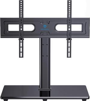 PERLESMITH Universal TV Stand Table Top TV Base for 32-80 inch LCD LED OLED 4K Flat Screen TVs-Height Adjustable TV Mount Stand with Tempered Glass Base, VESA 600x400mm, Holds up to 99lbs,PSTVS11