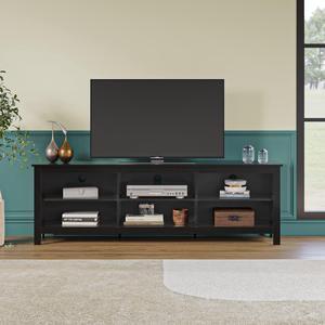 Panana TV Stand, Moden 6 Cubby TV Stand for 75 inch TV, Farmhouse Television Stands Entertainment Center Media Stand with Storage TV Table Stand for Living Room