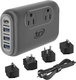 220V to 110V Converter, Key Power 230-Watt Step Down Voltage Converter & Power Converter, International Travel Power Adapter with USB C Port 18W - [Use for USA Appliance in Europe, UK, and More]