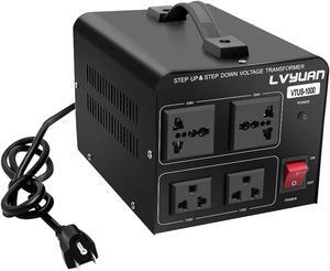Yinleader 1000W Voltage Converter Transformer(110V to 220V OR 220V to 110V) 1000 Watt Step Up/Down Converter 110/120 Volt - 220/240 Volt w/US Power Cord,Circuit Breaker Protection (VTUS-1000)