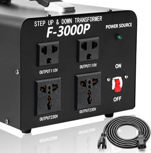 Yinleader 3000 Watt Voltage Converter Transformer Step Up 110V to 220V or Step Down 220V to 110V Power Converter Adapter for use in The United States for European and Asian Household appliances