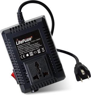 LiteFuze 300 Watt Step Up/Step Down Travel Voltage Converter, 220/110v to 110/220v converter with Type B Plug - Compatible with Hair Straightener, Camera, Laptop & More