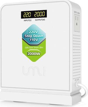 UMI 2000W Step Down Voltage 220v to 110v Converter, Heavy Duty Power Converter, Power Transformer with Auto Mode for Large Capacity Equipment, Step Down 220v to 110v - US to Europe Voltage Converter