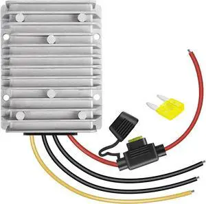 30A 360W DC 36V/48V to 12V Voltage Converter with Fuse Step Down Regulator Buck Reducer Power Converter Waterproof Transformer for Golf Cart (36V/48V to 12V 30A)