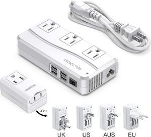 ISELECTOR 250W Power Converter 220V to 110V Voltage Converter with 8 Charging Ports Universal Travel Adapter and UK/AU/US/EU Worldwide Plug Adapter, ETL Listed