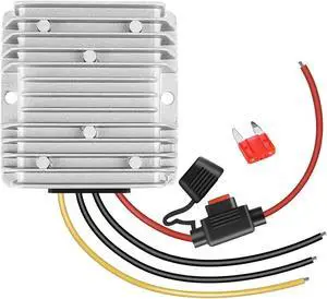 HOMELYLIFE 10A 120W DC 36V/48V to 12V Voltage Converter with Fuse Step Down Regulator Buck Reducer Power Converter Waterproof Transformer for Golf Cart