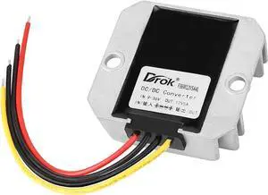 DROK Boost Buck Converter 9V-36V to 12V 5A 60W Aluminium Shell Waterproof Auto Step Up Down Voltage Regulator 12V Volt Transformer for Car Audio Solar Power System LCD Television LED Display Screen