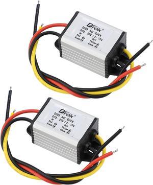 DROK 5V DC Converter, 2pcs Waterproof DC Buck Converter 8V-22V 12 V Step Down to 3V-15V 6V 9V 3A Adjustable Power Supply Voltage Regulator Module