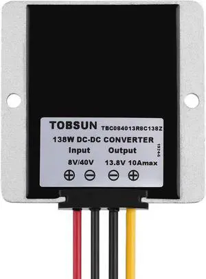 DC Automatic Buck Boost Converter DC 8V-40V to 13.8V 10A Step Down Up Voltage Regulator Waterproof Voltage Reducer for Golf Cart Club Car LED Strip Light