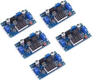 Teyleten Robot LM2596S LM2596 with LED Display Voltmeter Buck Converter DC-DC 4.0-40V to 1.25-37V 2A Voltage Adjustable Board Step Down Module Power Supply Module (5pcs)