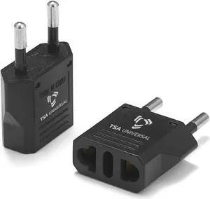 United States to Italy Travel Power Adapter to Connect North American Electrical Plugs to Italian Outlets for Cell Phones, Tablets, eReaders, and More (2-Pack, Black)