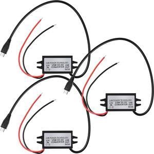 DC-DC Buck Converter Module 12V to 5V Micro USB Power Adapter Compatible with Ring Alarm Keypad (3 Pieces)