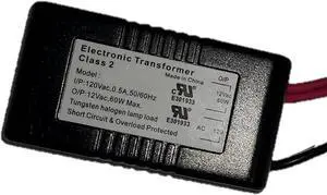 Halogen/Xenon Electronic Transformer 60 Watt Max output 120 Volt Input / 12 Volt Out Put Potted Transformer