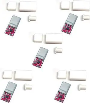 5PCS USB-C PD QC 5V 9V 12V 15V 20V DC Fixed Voltage Power Trigger Module 5A Type-C Male Input (Default 9V)