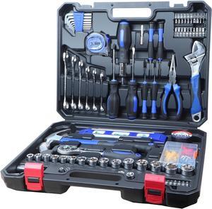 jar-owl Home Tool Kit Tool Set 146 Pieces Metric Household Hand Tool KitAuto Repair Tool Set with Portable Toolbox for Homeowner, Diyer, Handyman